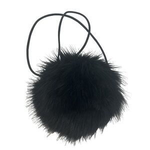 Elegant Black Faux Fur Crossbody Bag